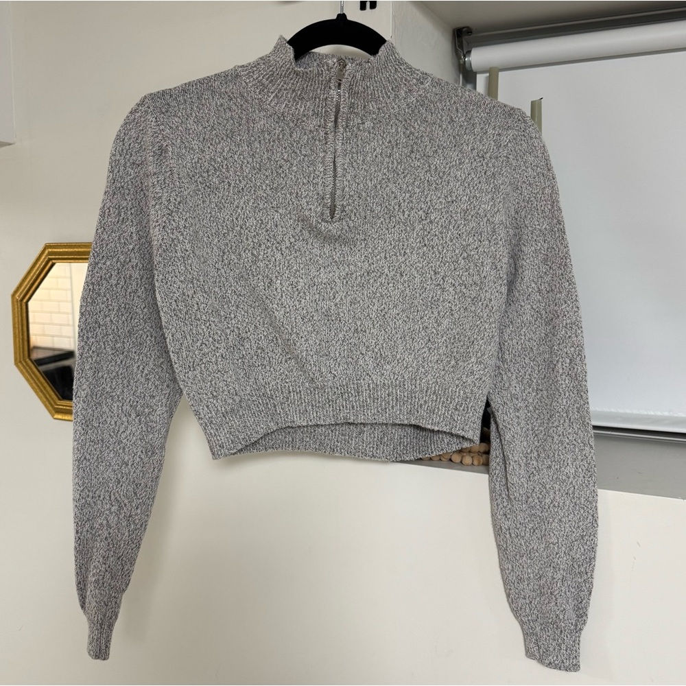 Brandy Melville Cropped Quarter Zip Sweater